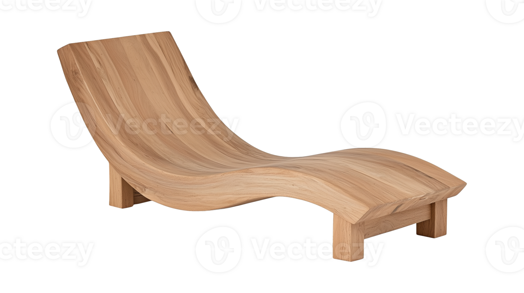Curved Wooden Chair with Modern Design png