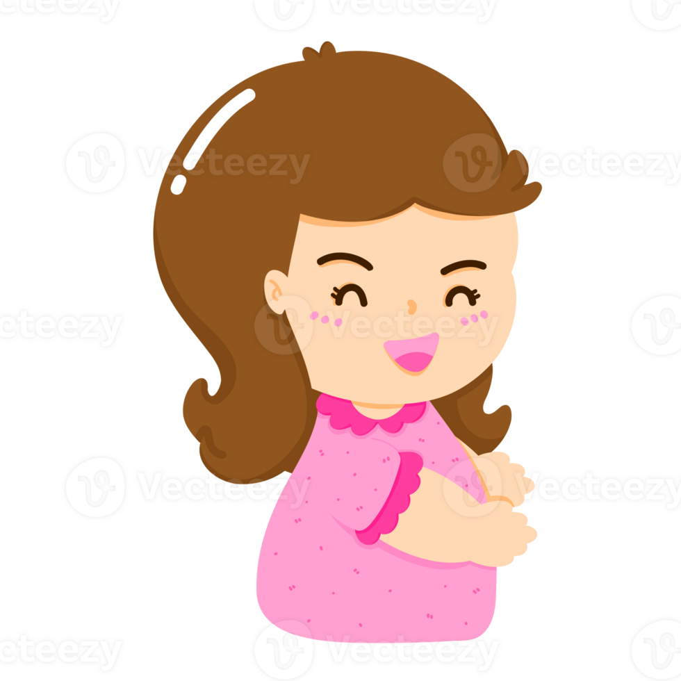 Cartoon of a middle-aged woman holding out her hand to show love or want to hug, the bond between a young woman and her loved one, love and care png