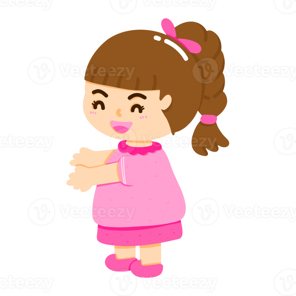 Cartoon of a little girl reaching out her hand to show her love or want to hug, the bond between a girl and her loved one, love and care png