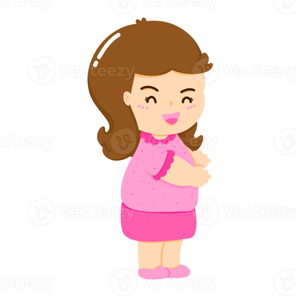 Cartoon of a middle-aged woman holding out her hand to show love or want to hug, the bond between a young woman and her loved one, love and care, concept and feelings on Mother's Day png