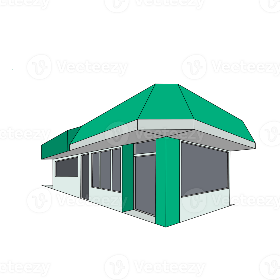 Modern Store Building Design illustration png