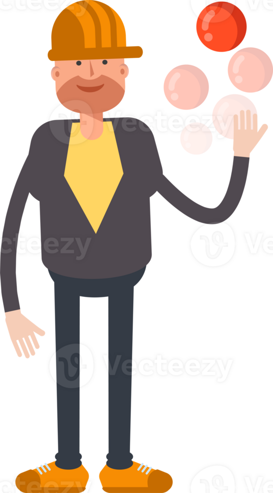 Engineer Character Playing Ball png