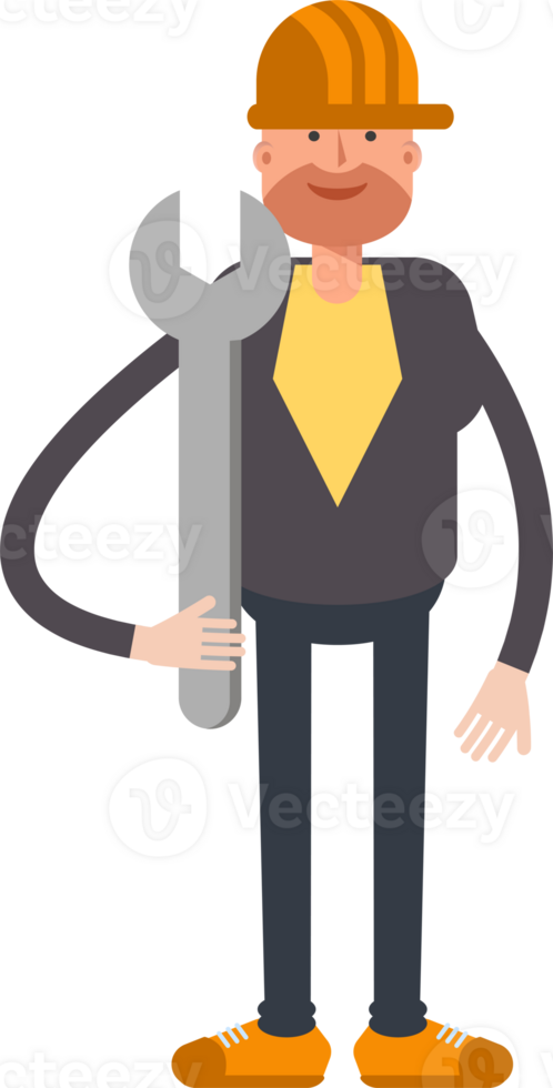 Engineer Character Holding Wrench png