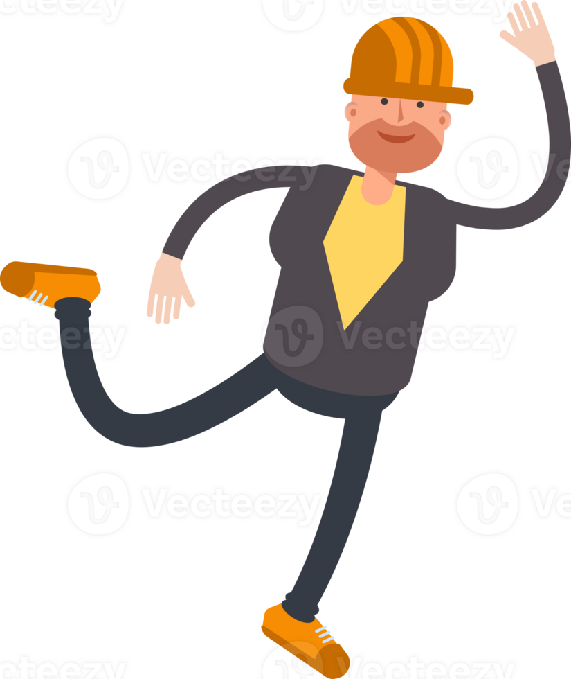 Engineer Character Jumping and Flying png