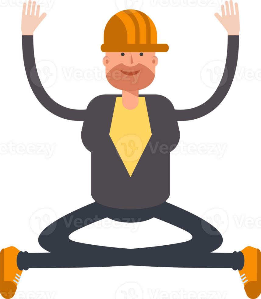Engineer Character Sitting Illustration png
