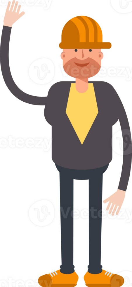 Engineer Character Raising One Hand png
