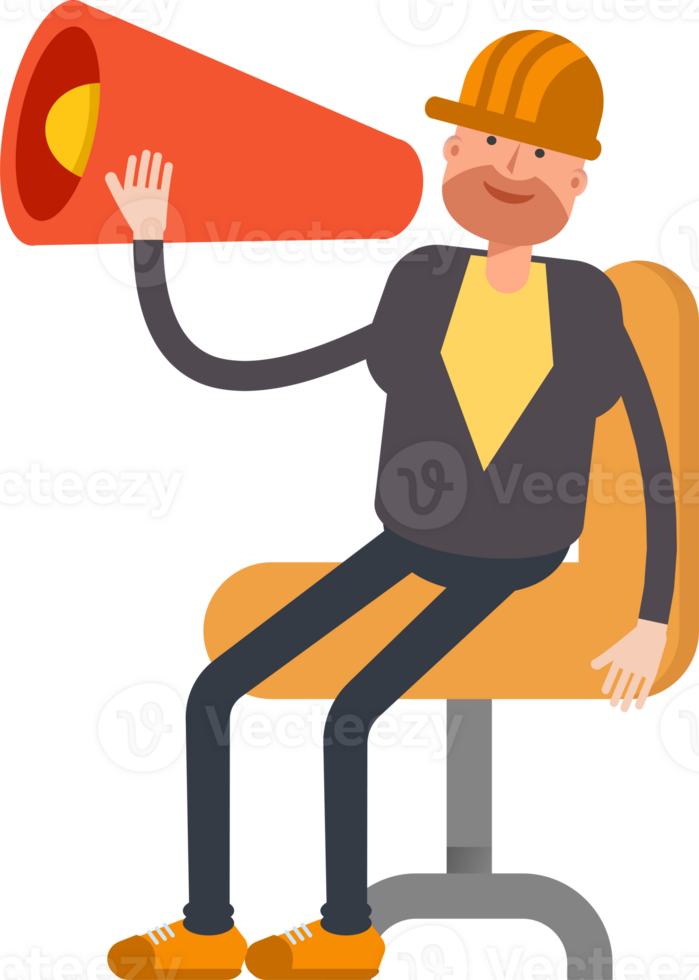 Engineer Character and Megaphone png