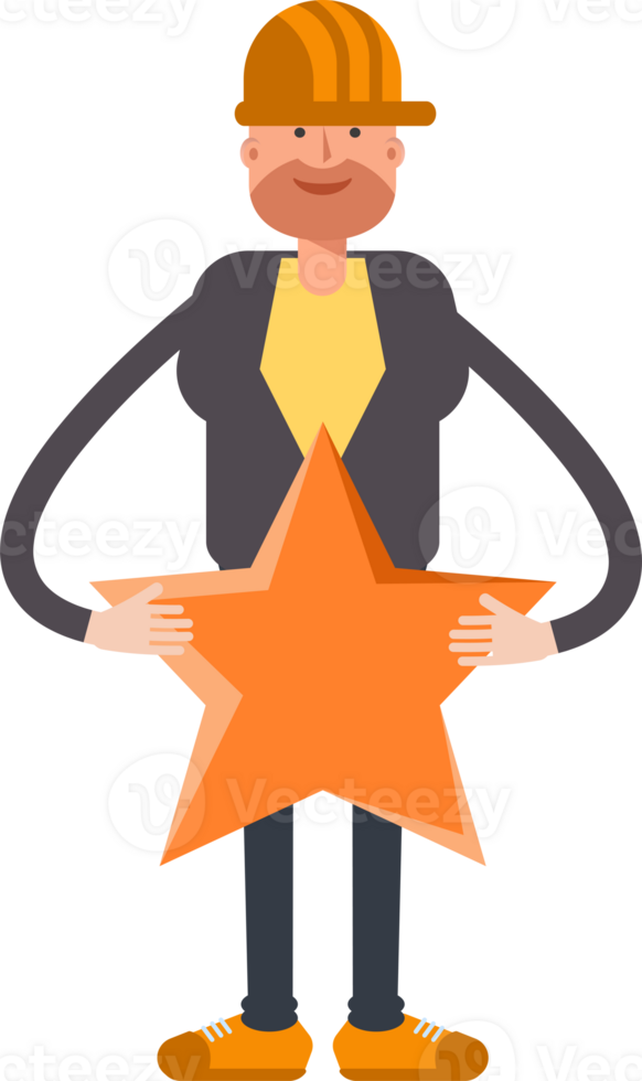 Engineer Character Holding Star png