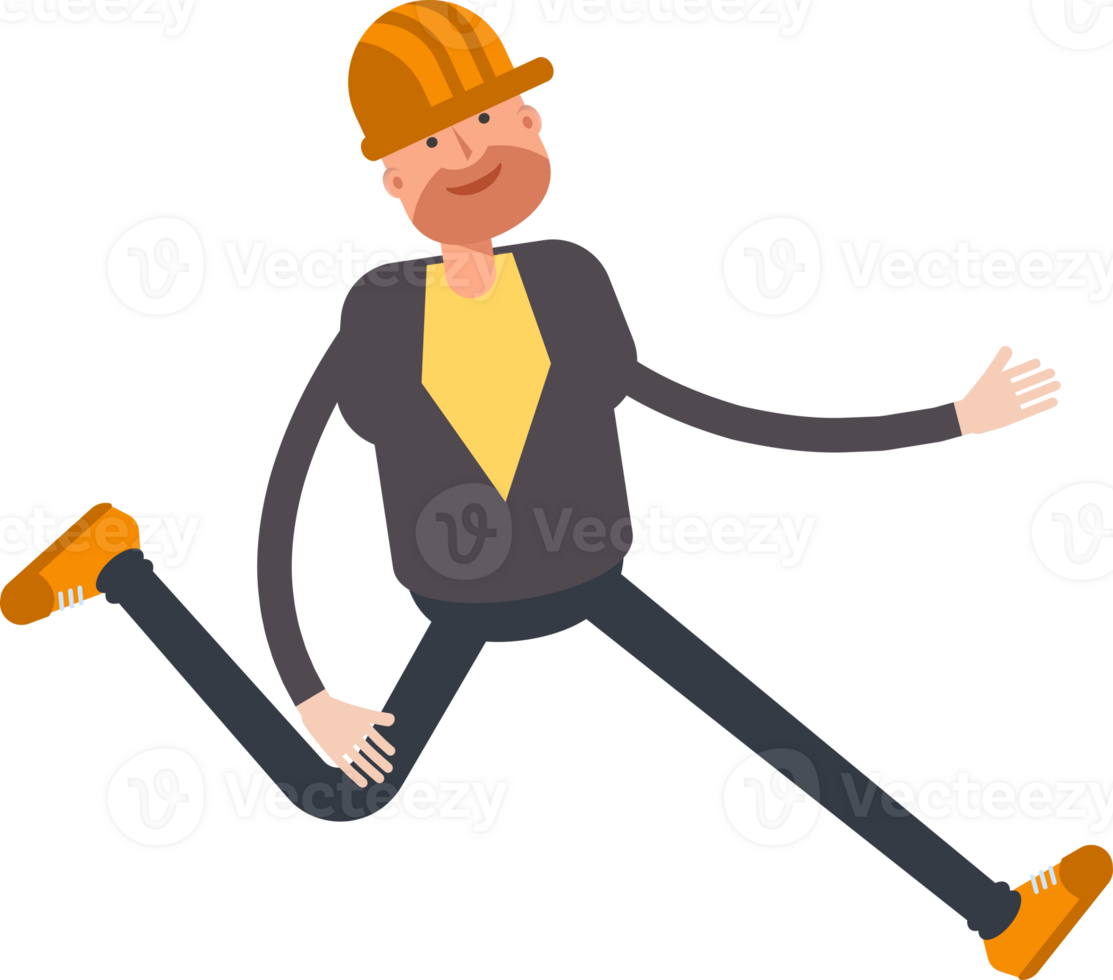 Engineer Character Running Illustration png