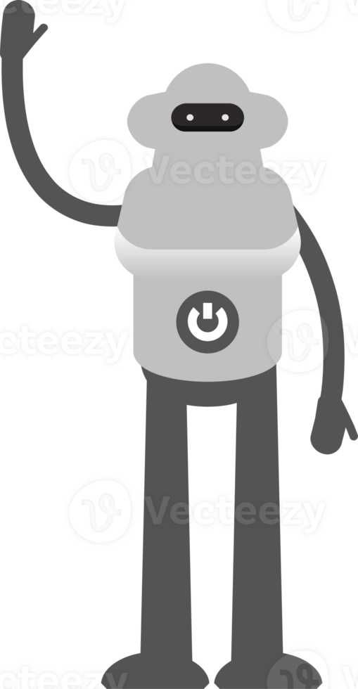 Robot Character Greeting Illustration png