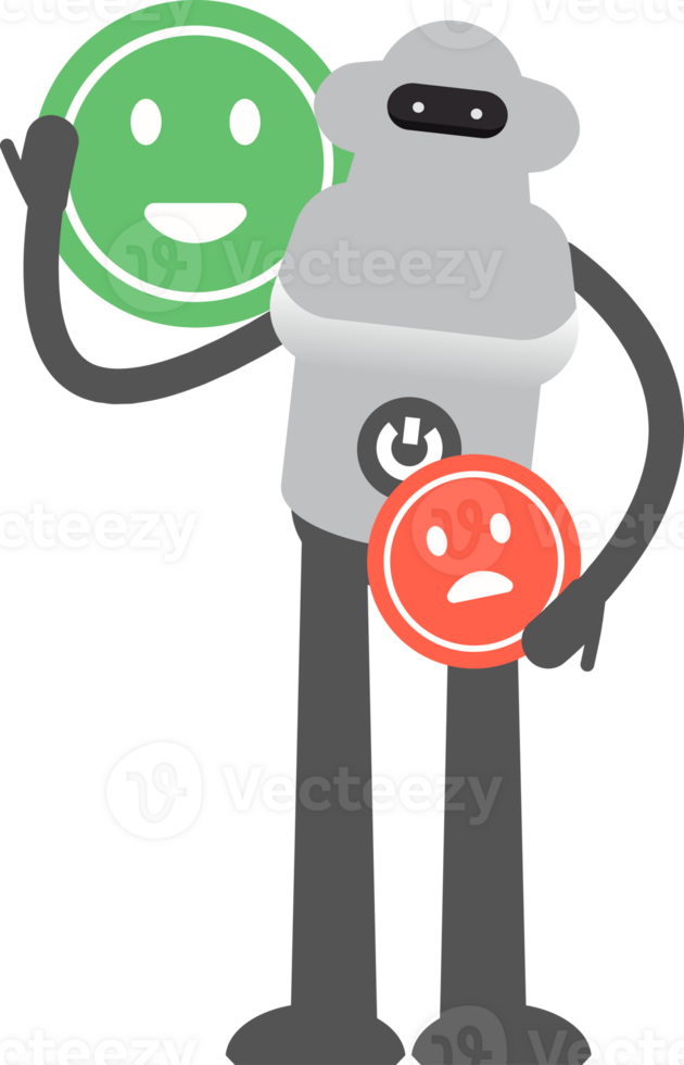 Robot Character and Emoticon Sign Illustration png