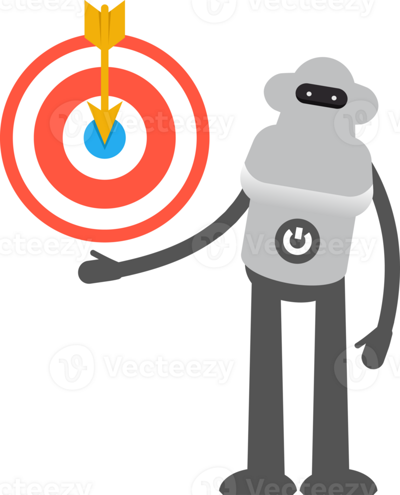 Robot Character Holding Dart Illustration png
