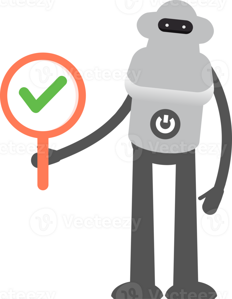 Robot Character Showing Check Mark Illustration png