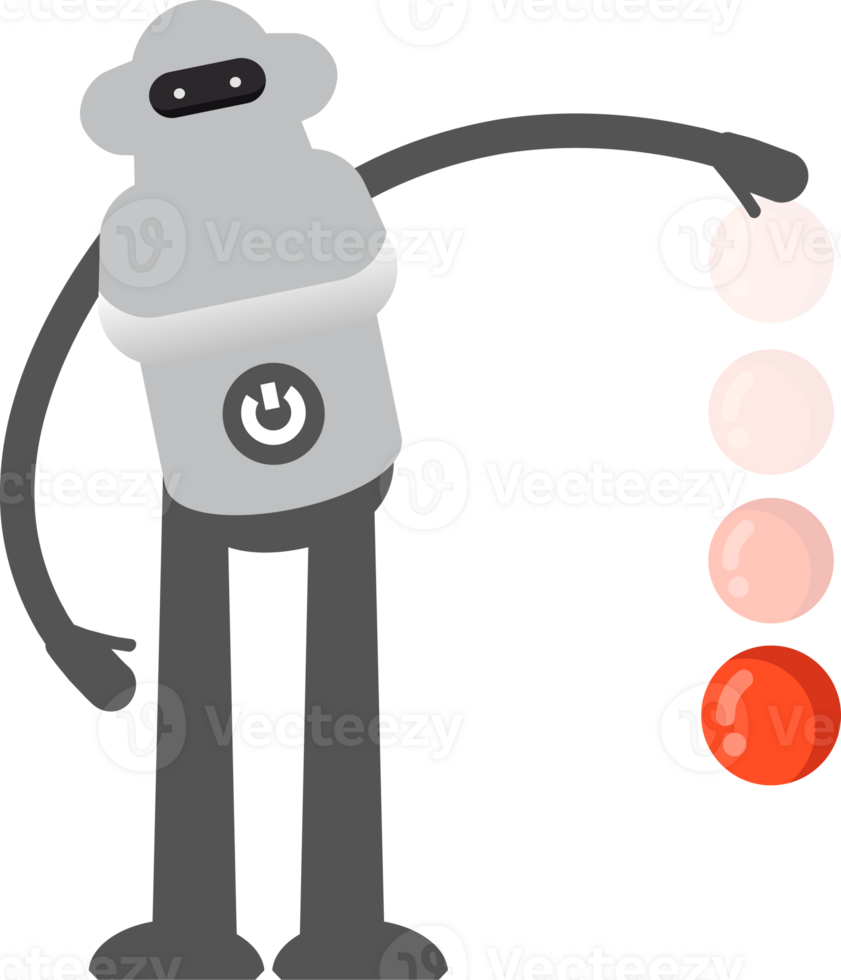 Robot Character Throwing Ball Illustration png