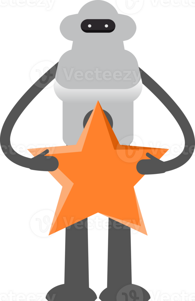 Robot Character Holding Star Illustration png