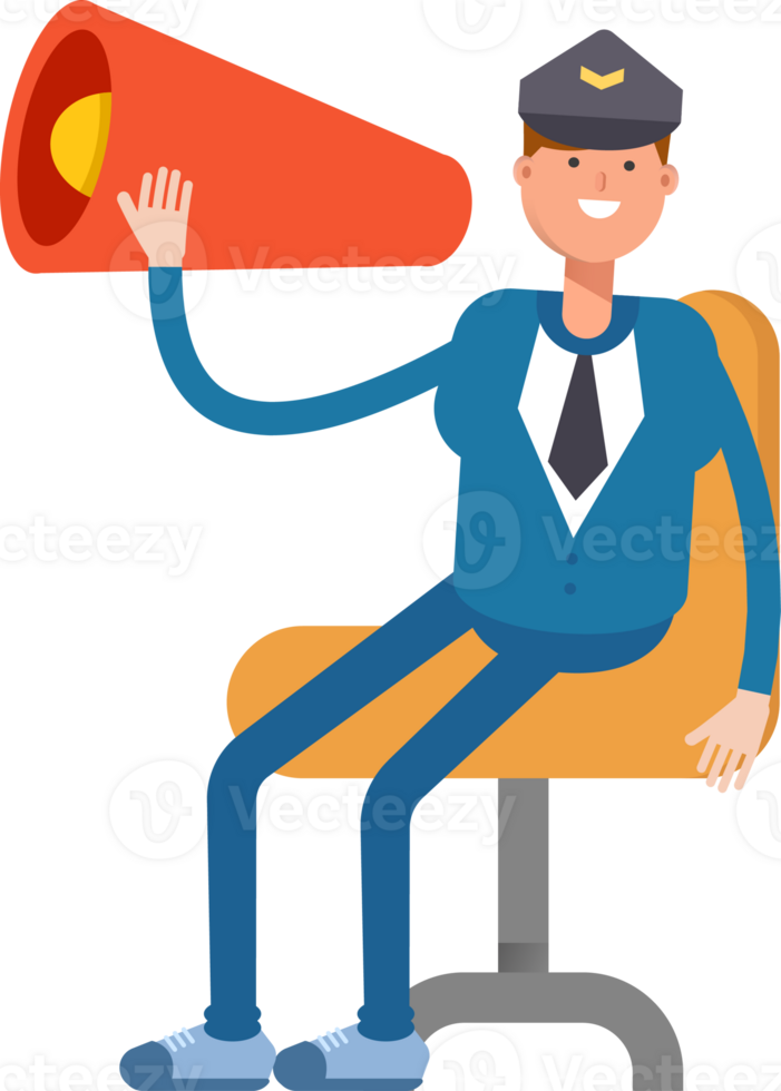 Postman Character and Megaphone png