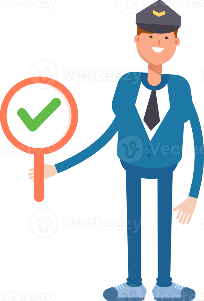 Postman Character Showing Check Mark png