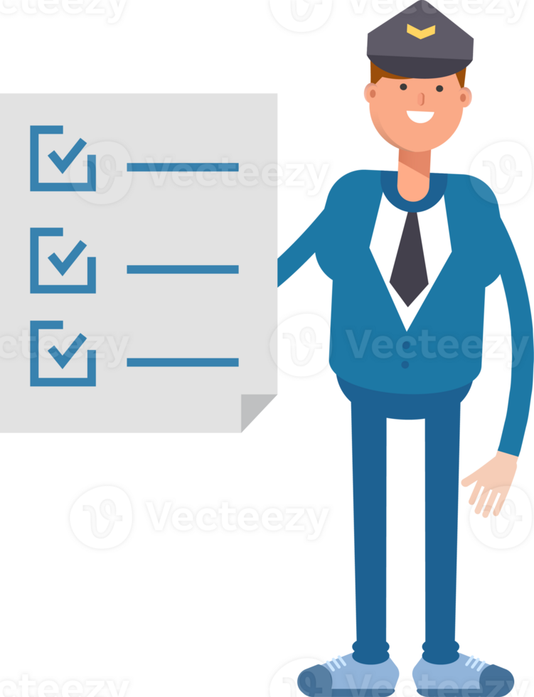 Postman Character and Check List Document png