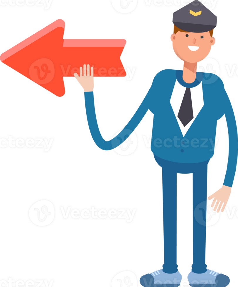 Postman Character and Arrow Sign png