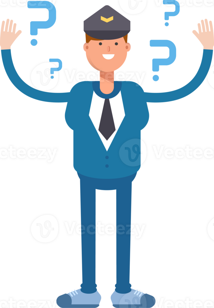 Postman Character and Question Marks png