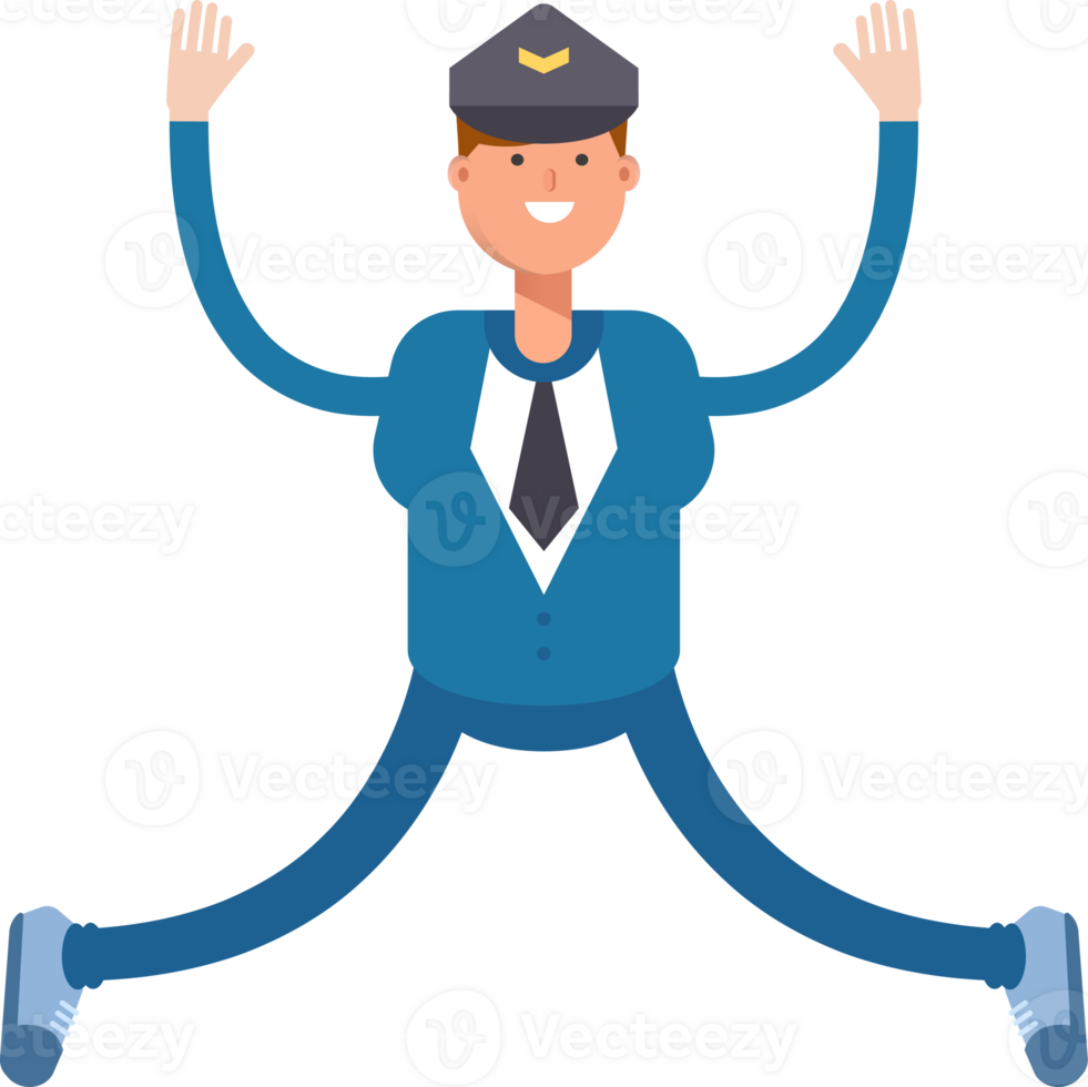Postman Character Relaxing and Jumping png