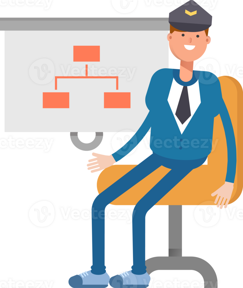 Postman Character Presenting Organization Chart png