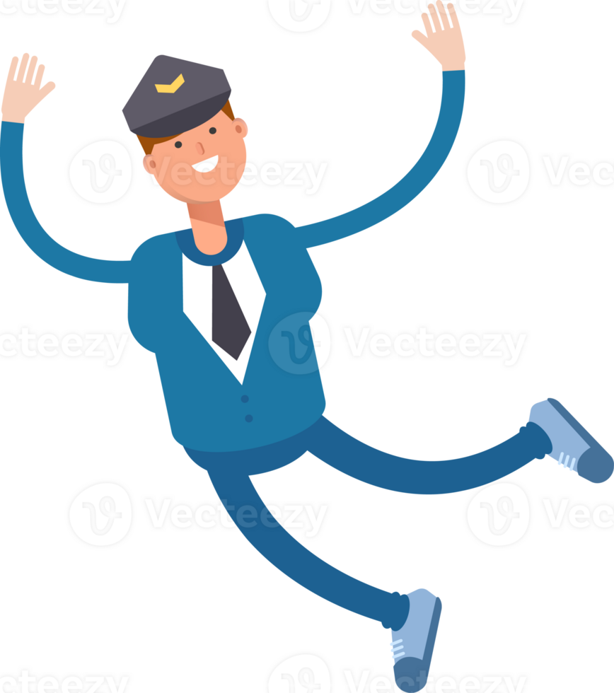 Postman Character Relaxing and Jumping Illustration png