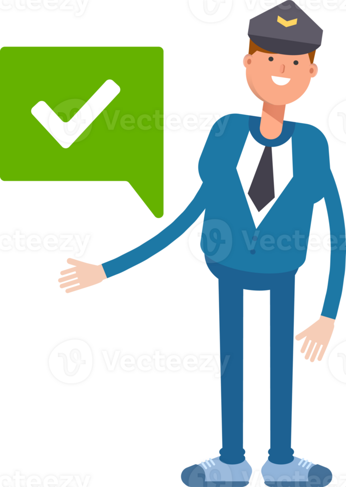 Postman Character and Check Mark png