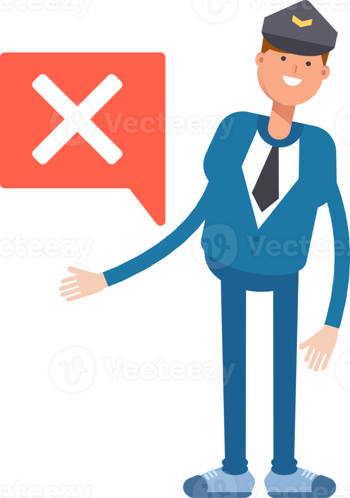 Postman Character and Wrong Mark png