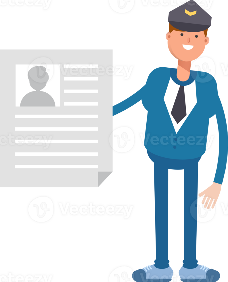 Postman Character Holding Job Application Document png