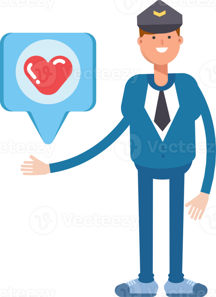Postman Character and Heart Message png