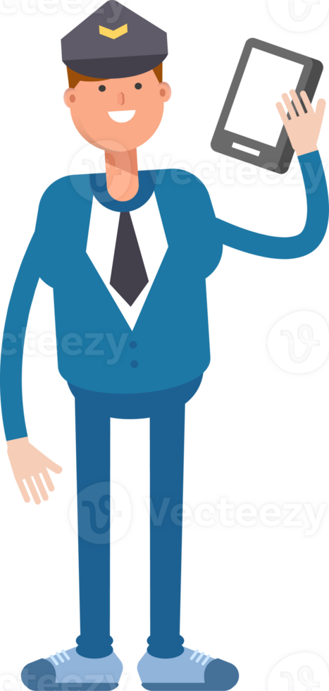 Postman Character Talking on Smartphone png