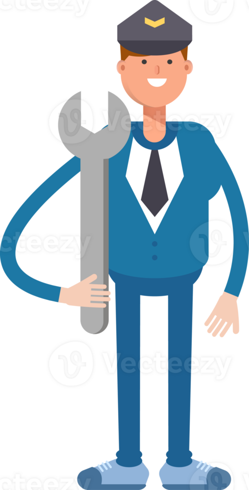 Postman Character Holding Wrench png
