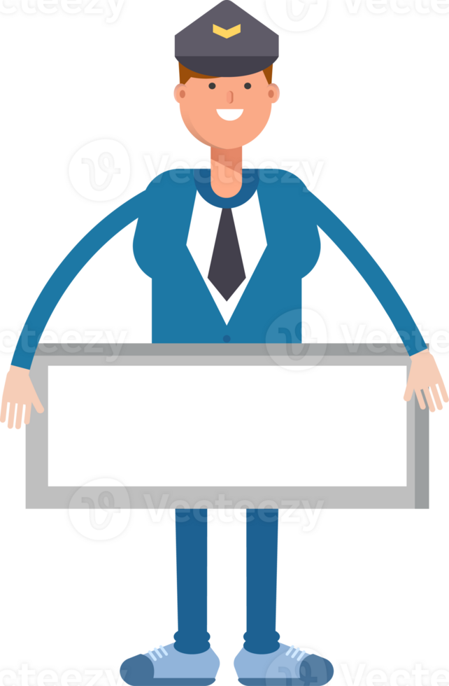 Postman Character and Blank Signage png