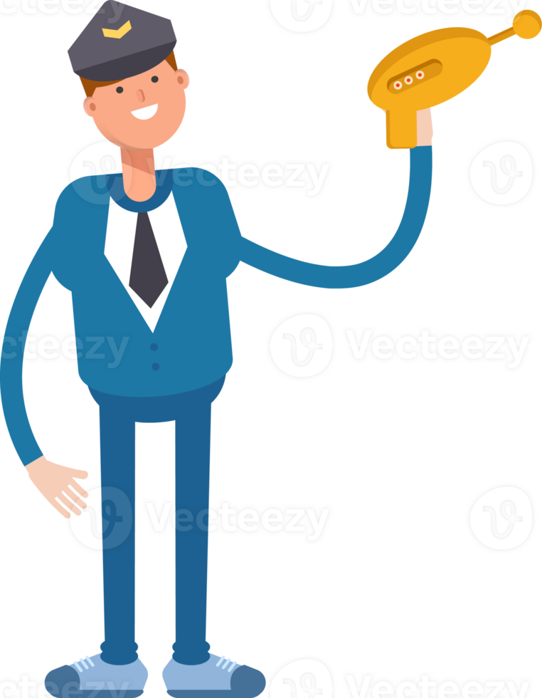 Postman Character Holding Space Gun png