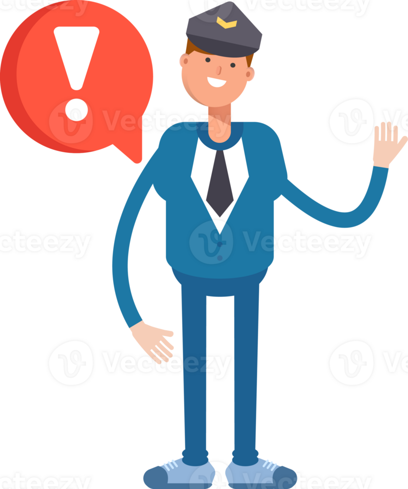 Postman Character and Error Sign png