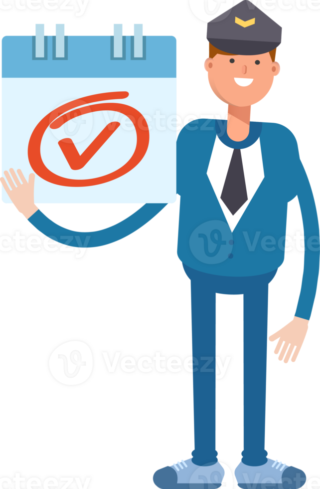 Postman Character and Check Mark Sign png