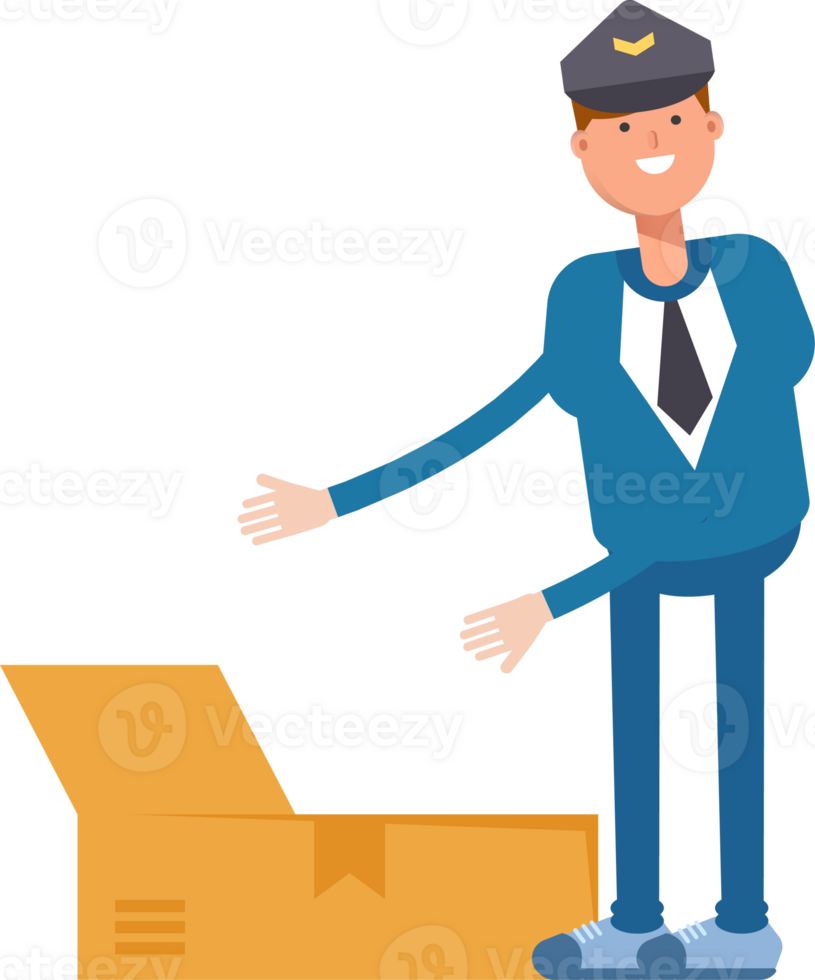 Postman Character Opening Box png
