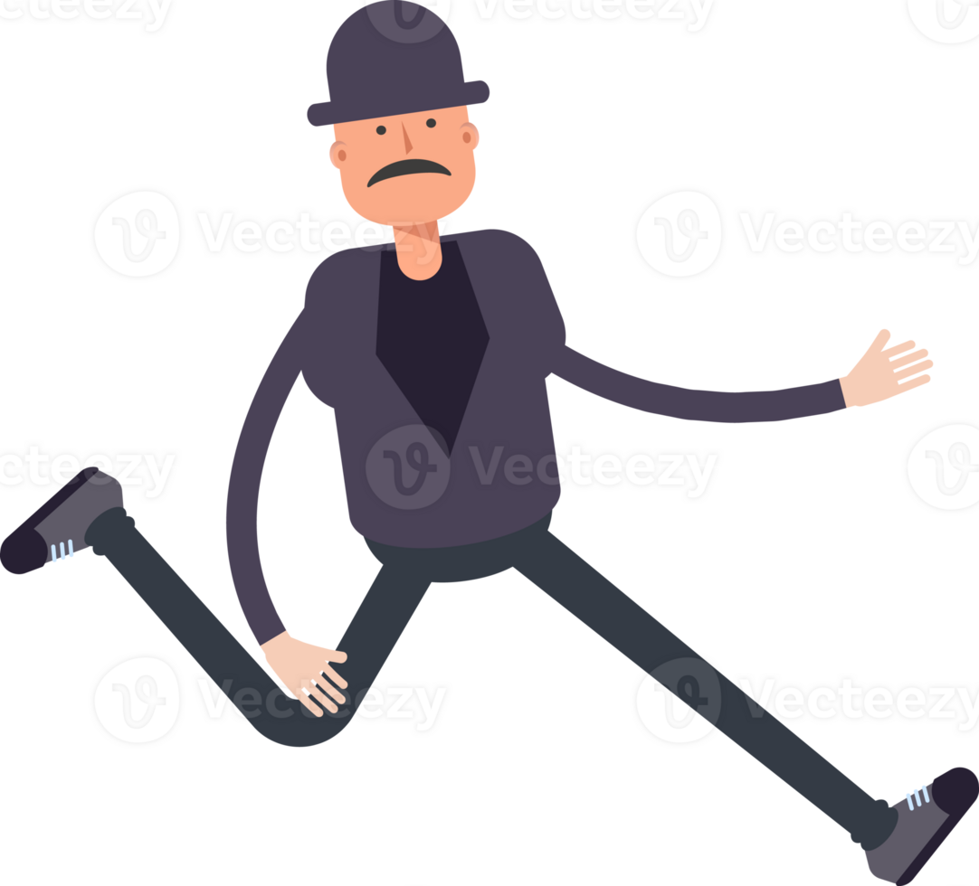 Old Man Character Running Illustration png