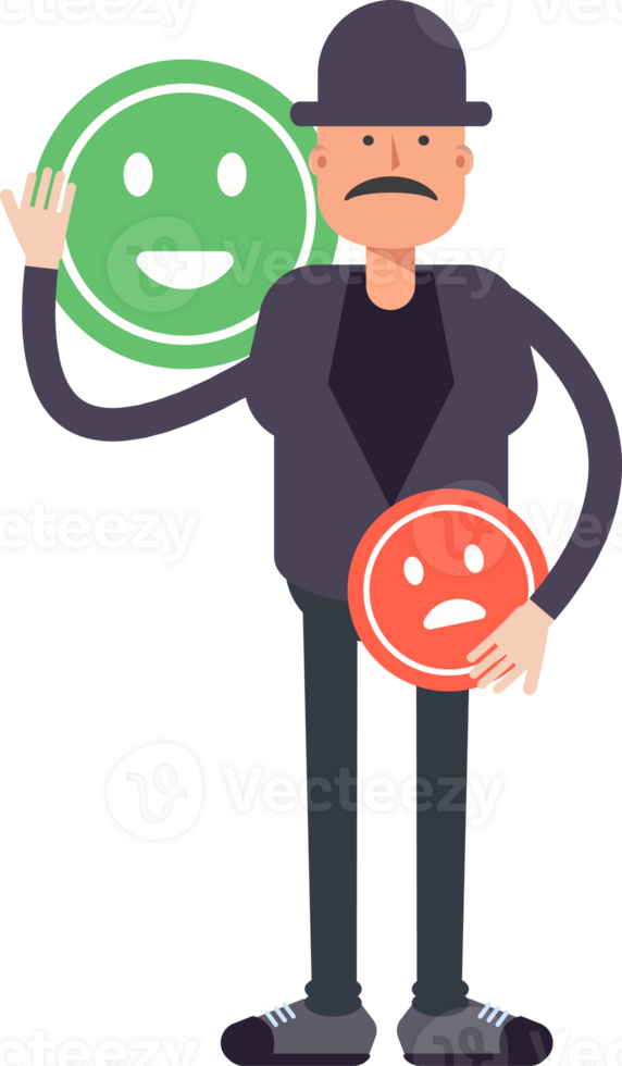 Old Man Character and Emoticon Sign png