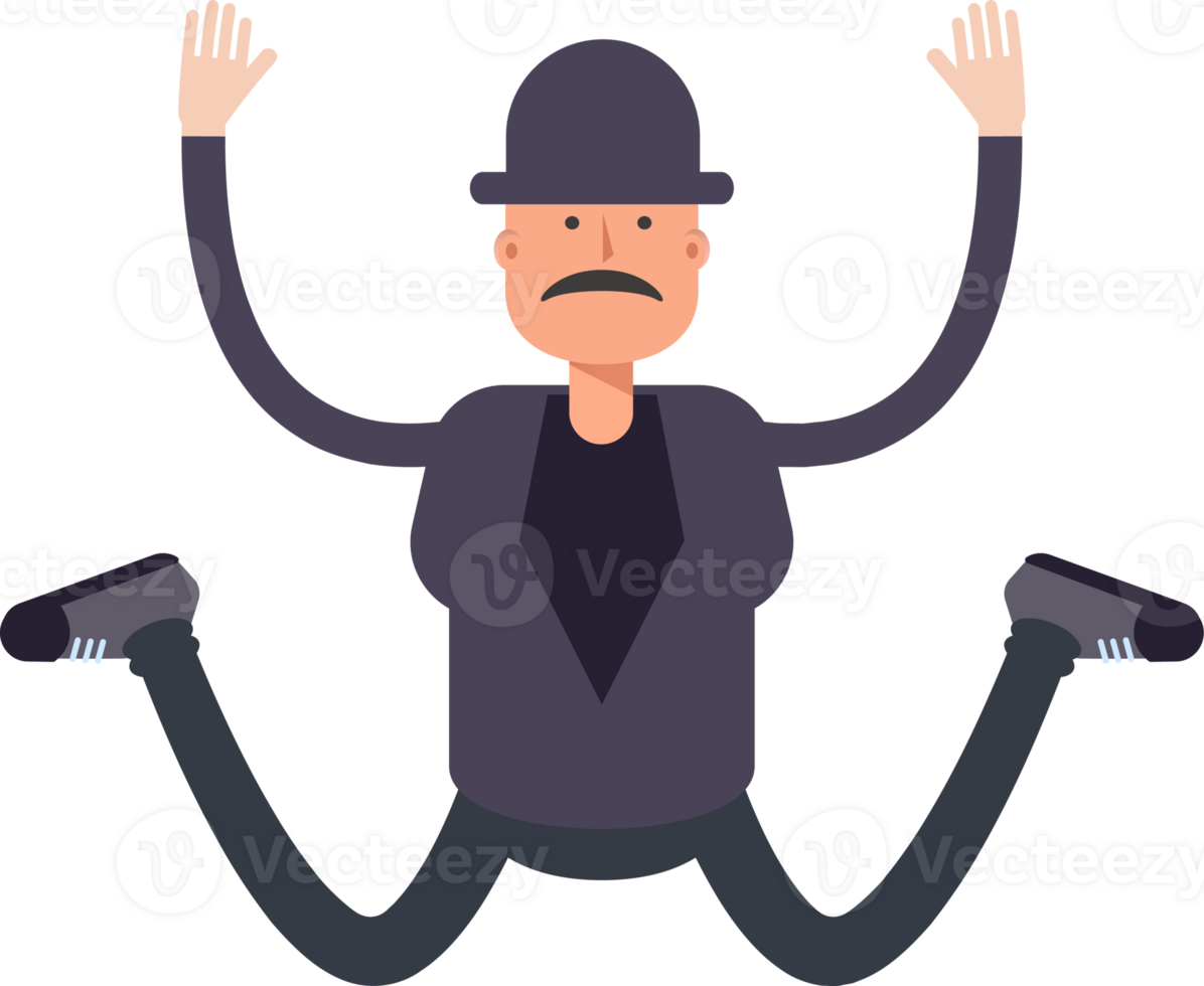 Old Man Character Jumping png