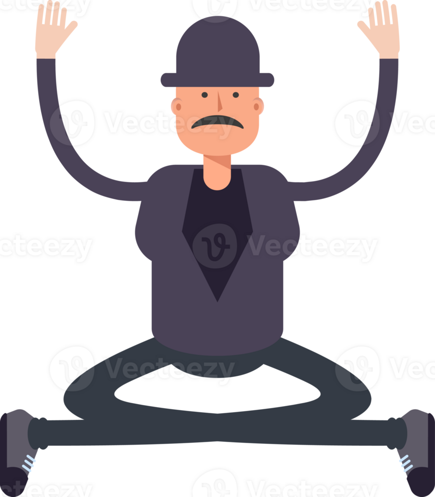 Old Man Character Sitting Illustration png