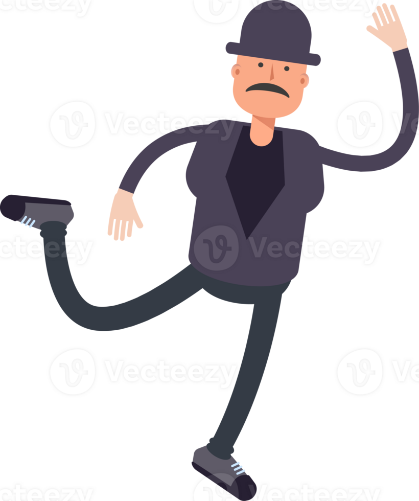 Old Man Character Jumping and Flying png