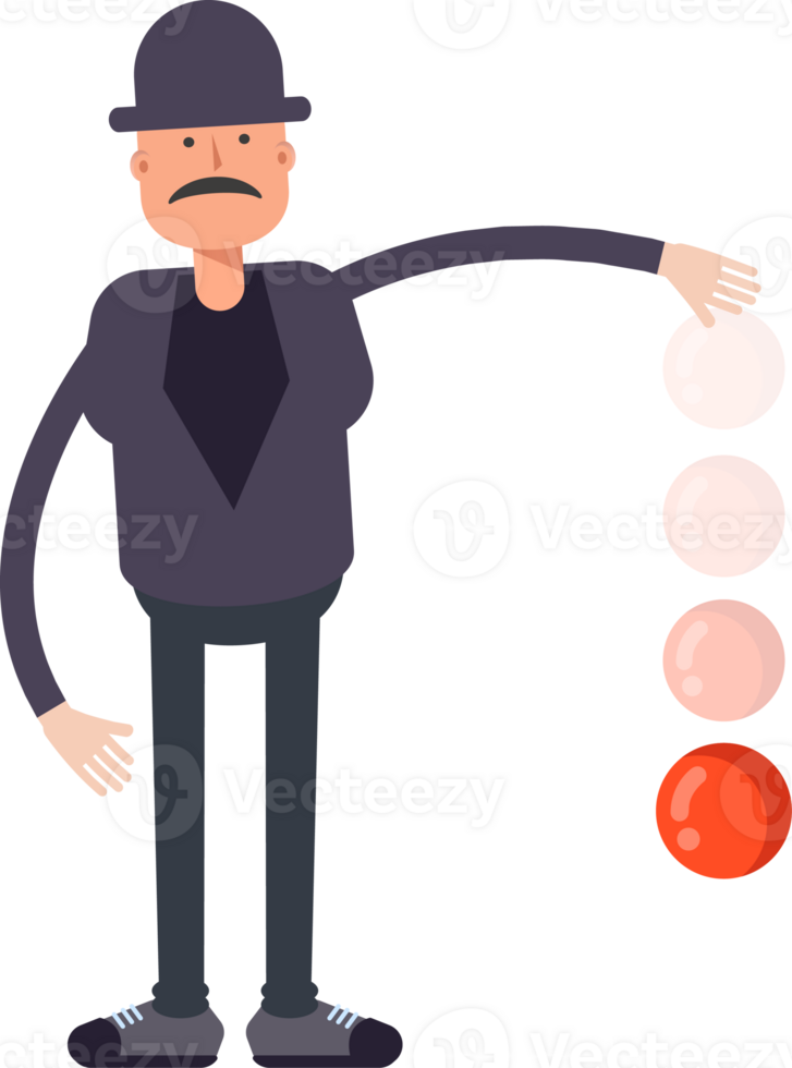 Old Man Character Throwing Ball png