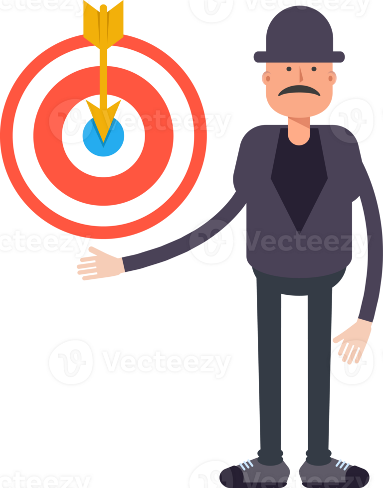 Old Man Character Holding Dart png