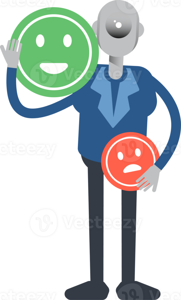 Robot Employee Character and Emoticon Sign png
