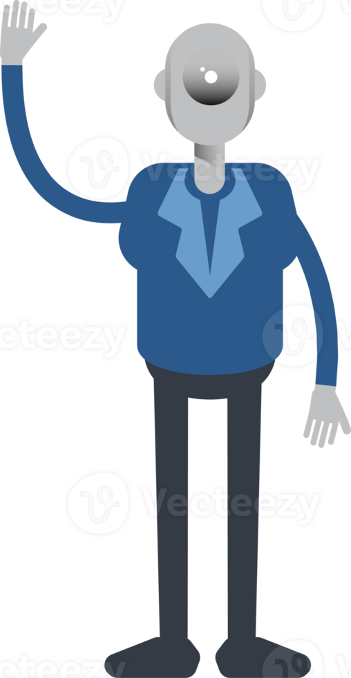 Robot Employee Character Greeting png