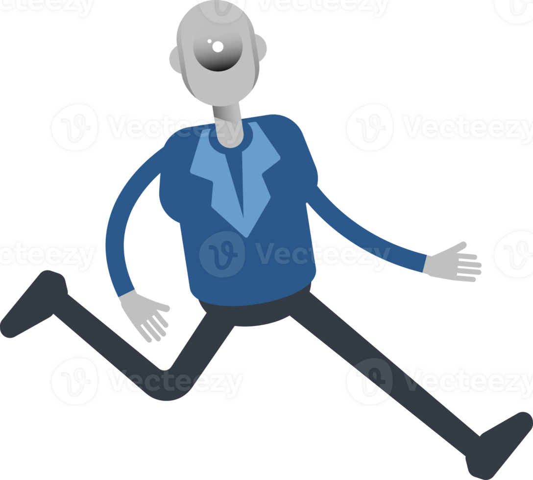 Robot Employee Character Walking png