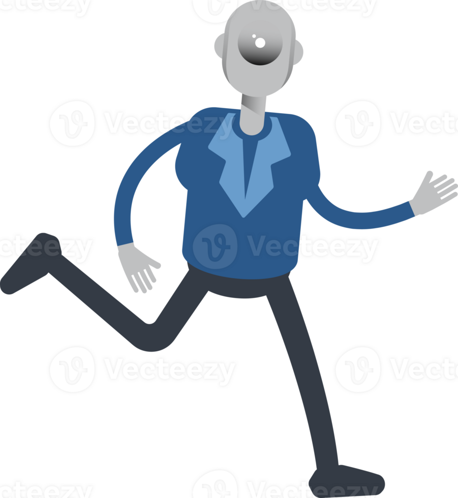 Robot Employee Character Running png