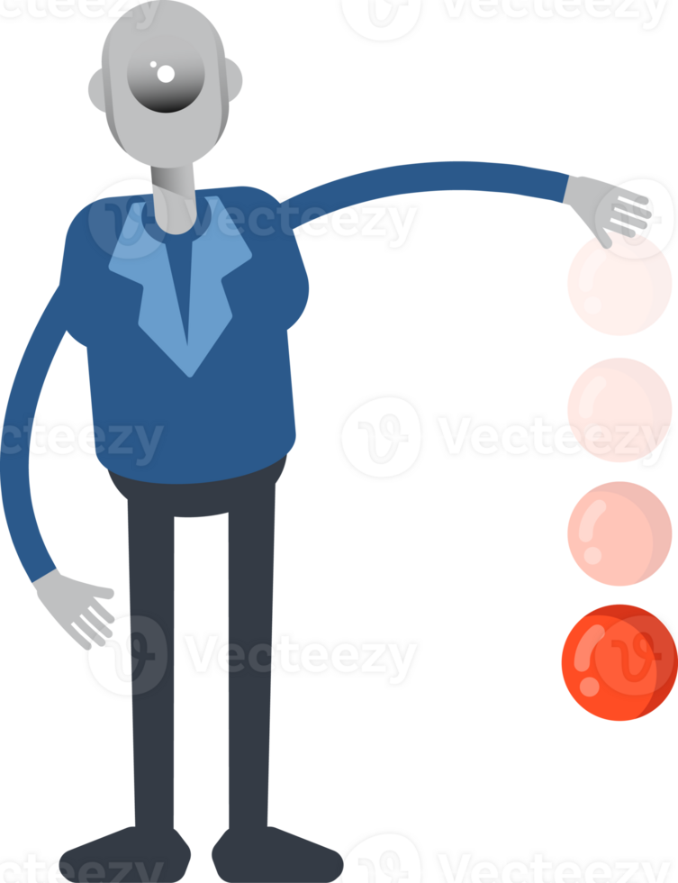 Robot Employee Character Throwing Ball png